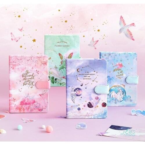New Creative Romance Agenda Notebook Cute Maiden Coloring Pages Notepad Illustration Grid Paper Hand-painted Diary