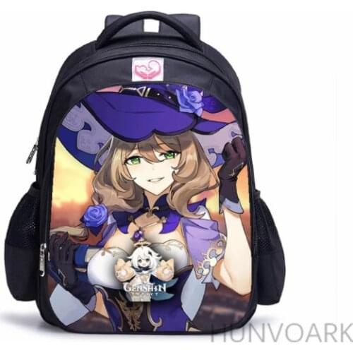 16 inch Genshin Impact Children Backpack Student Schoolbag Teenager Boys Girls Shoulder Bags Orthopedic Mochila