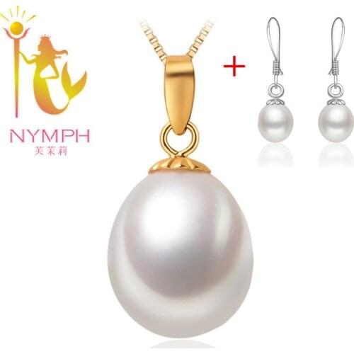 Big NYMPH 18K yellow gold natural pearl jewelry necklace pendant fine 9-10mm freshwater wedding party gift girl women [DBY005]