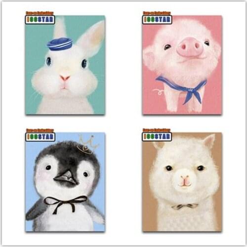 Full Round Diamond painting Cartoon DIY 3D Diamond mosaic Full Square Diamond embroidery Cross stitch Pig rabbit penguin Alpaca
