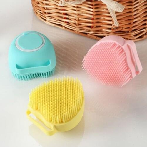 Silicone Bath Body Brush Shower Scrubber with Gel Dispenser Soft Massage Exfoliating Comb Cleaner Dropship New