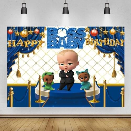 Blue Theme Baby Shower Boss Photography Backdrop 1st Birthday Party Backdrop For Photo Studio Vinyl Photocall