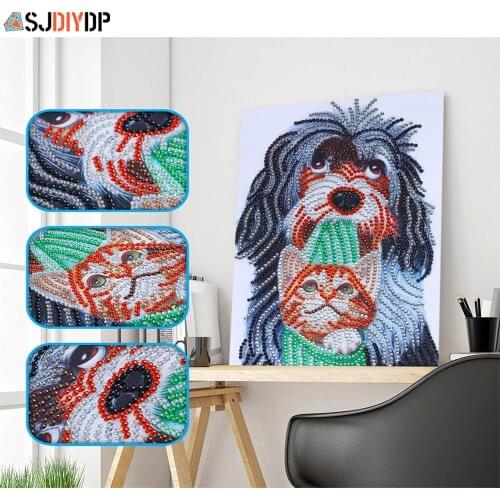 SJDIYD 5D Diamond Painting Special Shaped Dog Animal Diamond Mosaic Partial Rhinestone Cross Stitch Kits New Home Decor