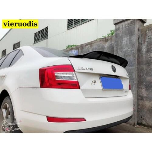 Car-styling R style luster Carbon Fiber/FRP Rear Trunk Spoiler Wing Fit For Skoda Octavia 2015 - 2017