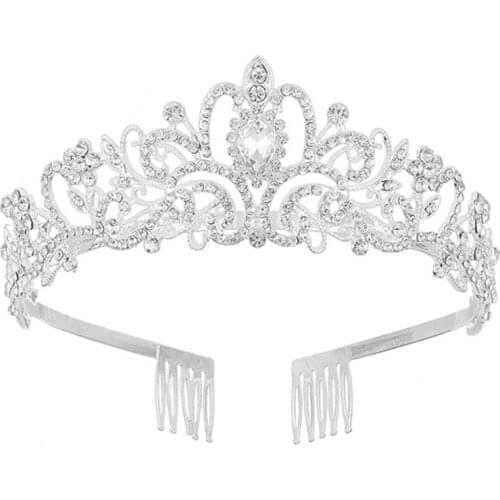 2021 New Tiaras Crown, Crystal AB Rhinestones Tiaras and Crowns for Women Princess Tiara