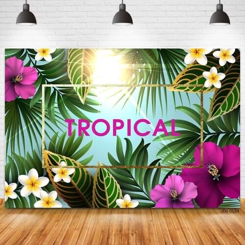 Tropical Jungle Green Leaves Safari Birthday Photography Backgrounds Palms Tree Photo Studio Backdrops For Party Baby Photocall