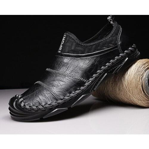 Comfortable Leather shoes men loafers Genuine Leather Men Casual Shoes Fashion Flats Shoes walking men shoes large size 47