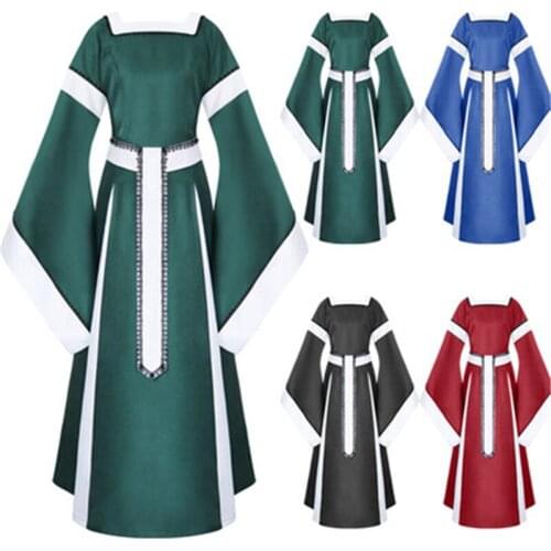 Victorian Dress Women Medieval Fancy Dress Baroque Colonial Waltz Gothic Steampunk Dress Halloween Costume