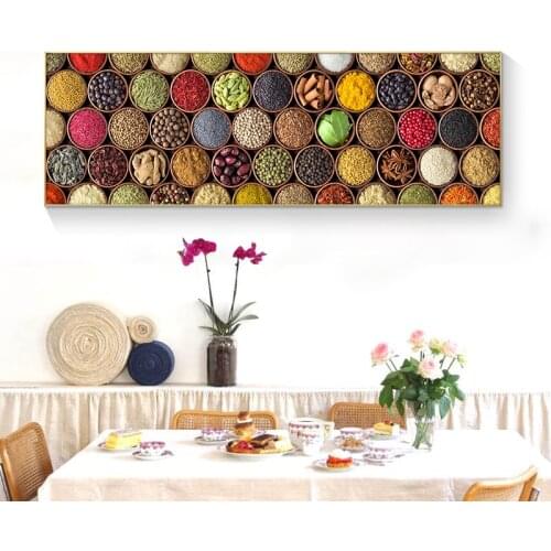 All kinds of Neat spices Kitchen Canvas Painting Cuadros Scandinavian Posters and Prints Wall Art Food Picture Living Room