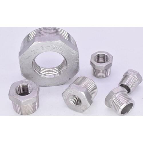 1/4" 3/8" 1/2" 3/4" 1" to 2" BSPT Bushing 316 Stainless Steel Pipe Fitting Water Gas Oil