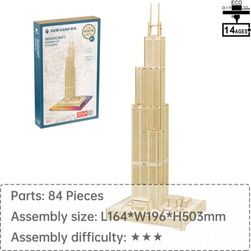 Willis Tower jigsaw puzzle 3d puzzle educational games puzzle 1000 pieces learning toys for children wooden toys kids puzzle