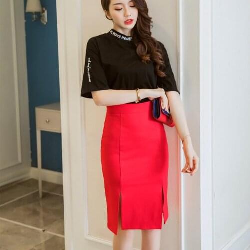 Stretch high waist bag hips skirt women mid-length slim split skirt wedding ceremony festive long skirts office lady clothes