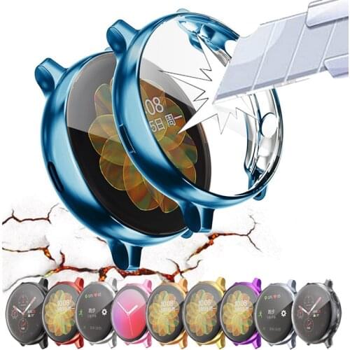 Full Coverage Plating Shell TPU Protective Cover Case for Samsung Galaxy Watch Active 2 40/44mm Ultra-thin Soft Full Screen Case