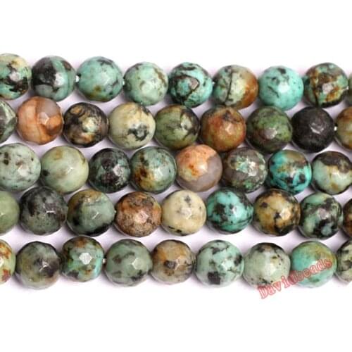 Factory Price New Arrival Faceted African Turquoises Gem Beads 15" Strand 6 8 10 mm Pick Size For Jewelry Making JD539