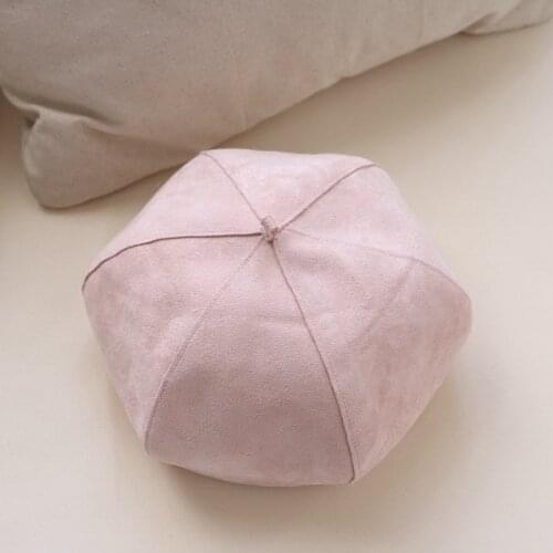 2017 New England Pink Beret Hat Female Korean Winter Beret Cap Lady Thickened Suede Hat Students School Cap B-7467