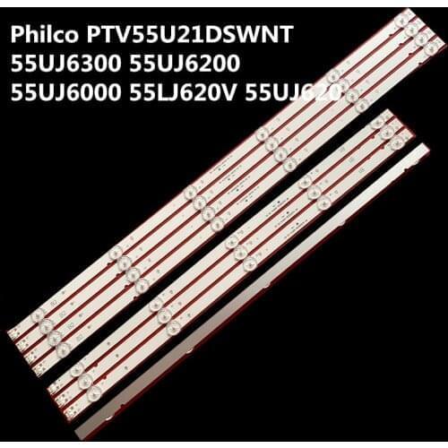 10set=80pcs LED backlight strip for P hilco PTV55U21DSWNT 55UJ6300 55UJ6200 55UJ6000 55LJ620V 55UJ620 RF-AZ550E30-0601B-12 0501A