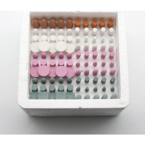 100PCS/set Dental Gravel Mounted Point Burs 2.35mm Bullet Cylinder Shape Dental Lab Clinic Polishing Grinding Material