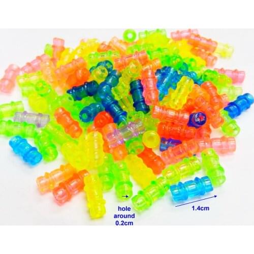 100 PCS T031 bulk Colorful multi color Tube Pony round Charms Loose Beads for bracelet necklace girls kids shchool crafts