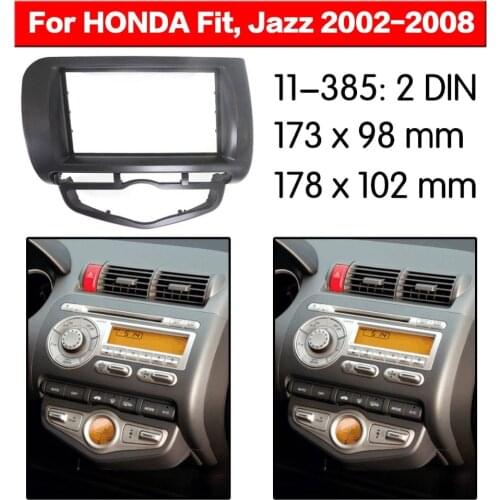 11-385 Double Din Fascia For HONDA Fit Jazz 2002-2008 Auto Air-Conditioning Radio DVD Panel Dash Mounting Installation Trim