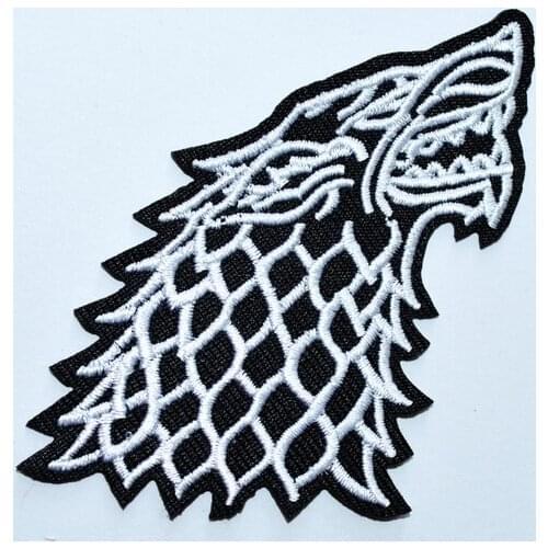 Leopard Game Direwolf Wolf Embroidered Iron-on Badge Patc (Size is about 7.5 * 7.5 cm)