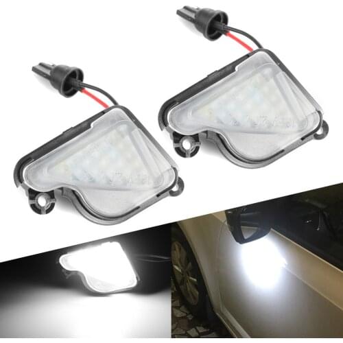 2pcs White Led Under Side Mirror Light No Error Puddle Lamp For Skoda Octavia 3 Octavia Mk3 5E 2009-2019 Superb 2 2008-2019