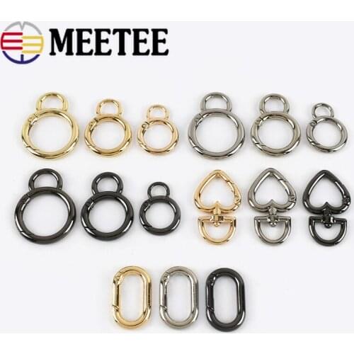 5/10pcs Spring Openable O Ring Buckles Keyring Leather Belt Strap Buckle Dog Chain Webbing Snap Clasp Hooks DIY Accessories