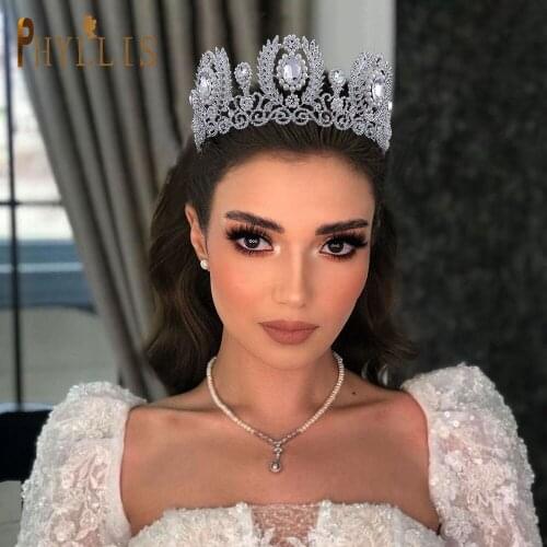 A269 Luxury Zariona Crowns Bridal Diamond Wedding Tiaras Wedding Hair Accessories Wedding Hair Jewelry Bride Gifts Headpiece