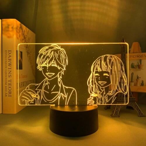 Anime 3d Lamp Orange for Bedroom Decor Nightlight Birthday Gift Manga Orange Led Night Light Bedside