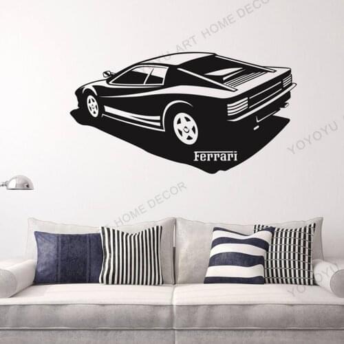 Large Ferrari decal exotic car vinyl sticker office decal boys bedroom decor ferrari testarossa wall mancave garage decal rb193