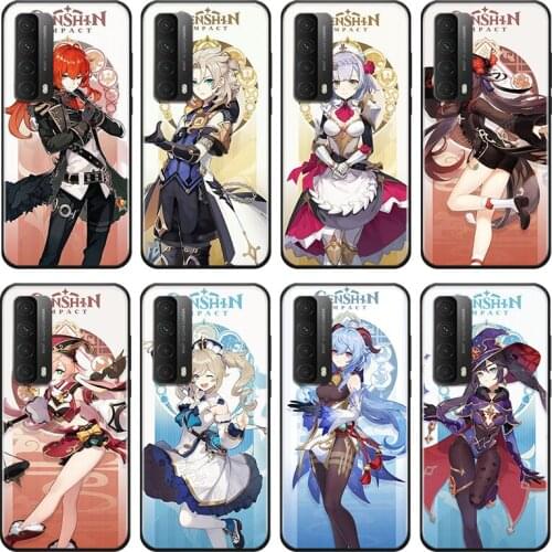 Anime Genshin Impact For Huawei Y9A Y9S Y9 Y8P Y8S Y7A Y7P Y7 Y6 Y6P Y6S Y5P Y5 Prime Pro 2019 2020 Black Soft Phone Case