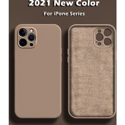2021 Square Liquid Silicone Case For iPhone 11 12 Pro Max Mini X XR XS MAX 7 8 PLUS SE 2020 Cover Full Protector funda coque