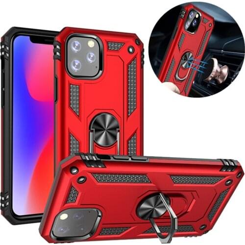 For Iphone 11 Pro Max X XS XR Case Metal Ring Magnetic Car Holder Shockproof Armor Cover For Iphone 6 6S 7 8 Plus 5 5s Fundas