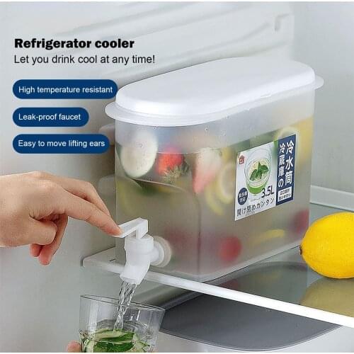 Drink Dispenser with Spigot 3.5L Leakproof Plastic Water Container Cooling Large Beverage Dispenser Ideal for Juice Beer Ice