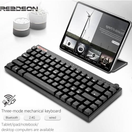 84 Keys RGB Backlit Outemu Switch Gaming Mechanical Keyboard Hot Swappable Bluetooth/2.4GHz Wireless Gamer Keyboard Blue Switch