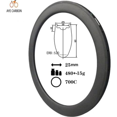 700C tubeless ready carbon road rims super light version 60mm deep clincher rims UD 3K matte rim brake basalt brake surface