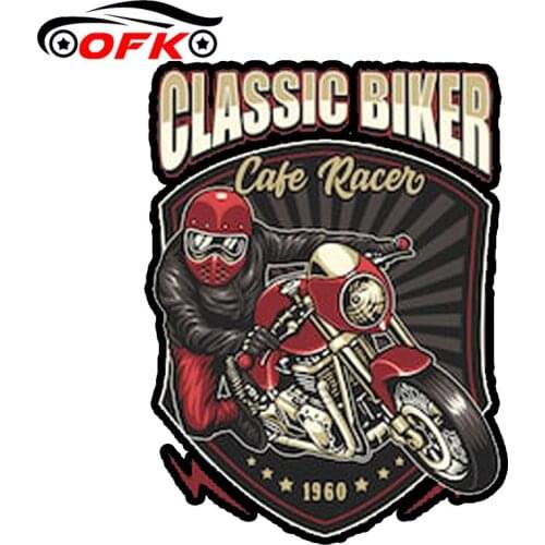 OFK Classic Biker Cafe Racer 1960 Retro Hot Rod Old School Sticker Decal