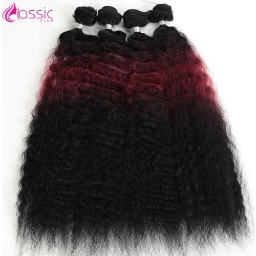 CLASSIC PLUS Loose Wave Curly Hair Bundles 4Pcs/Lot 26Inch Ombre 613 White Soft Synthetic Hair Bundles Weave Long Hair Extension