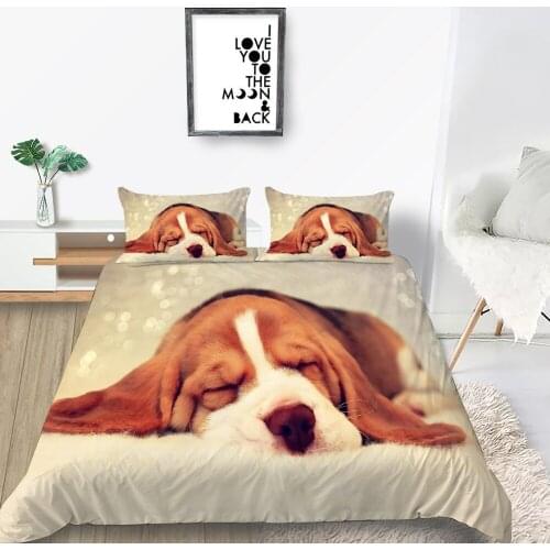 Cute Dog Bedding Set Beagle 3D Print Fashion Hot Sale Duvet Cover King Queen Twin Full Single Double Unique Design Bed Set