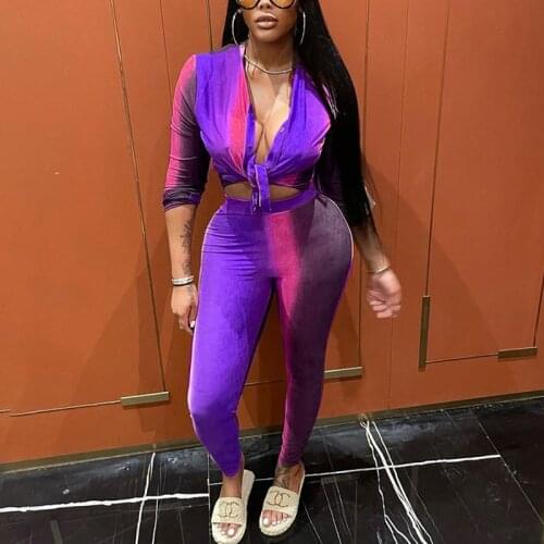 Two Piece Suits Long Sleeve Button Down Shirt & Slim Pants Set