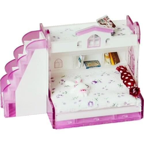 1:12 Dolls House Miniatures Bunk Bed Bedroom Furniture Decor Accessory