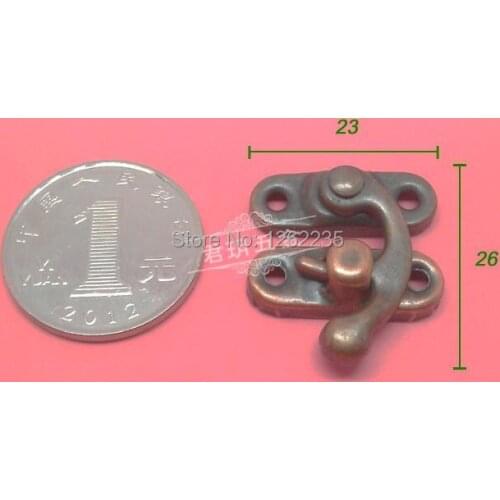 26 * 23mm Metal buckle Small craft lock hasp Jewelry boxes box buckle Wholesale blue horn button hook