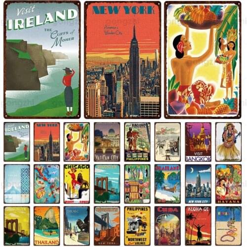The Most Popular Tourist City Best Vintage Metal Tin Sign Home Decor Retro Plaque Bar Garage Home Decoration Poster Wall Sticker