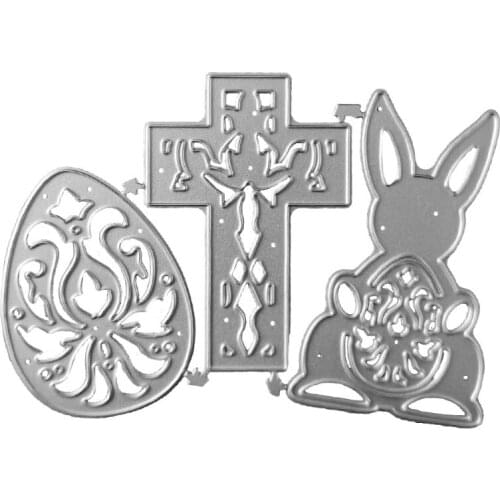 Easter Bunny Eggs Cross Metal Cutting Dies Stencil Scrapbooking DIY Album Stamp