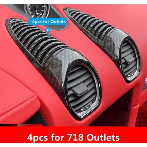 Carbon Fiber Printed Car Door Gear Panel Cover Meters Outlet Sticker Moulding Trim for Porsche 718 Cayman Boxster 911 Styling