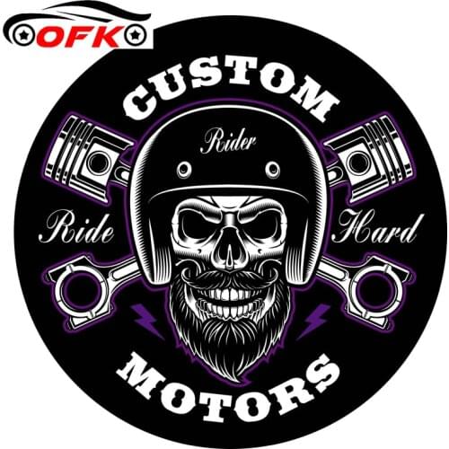 Purple Beard Skull Mechanical Rider Old School Sticker Decal Decorative Accessories Creative Sunscreen Waterproof PVC,15cm*15cm
