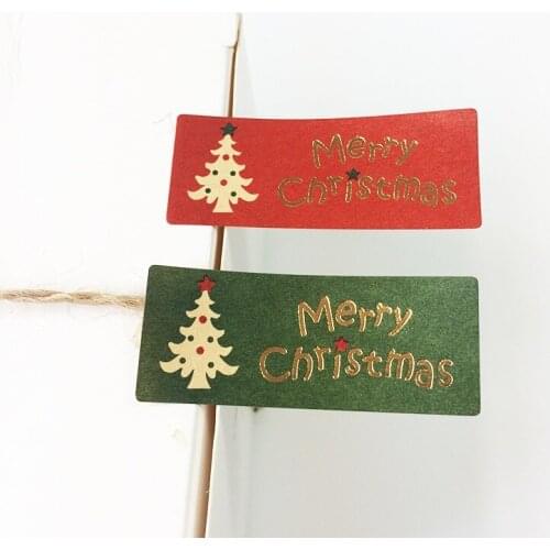 100 Pcs/lot Red Green Christmas Colors Seal Sticker Merry Christmas Christmas Tree Gift Label Sticker Scrapbooking For Christmas