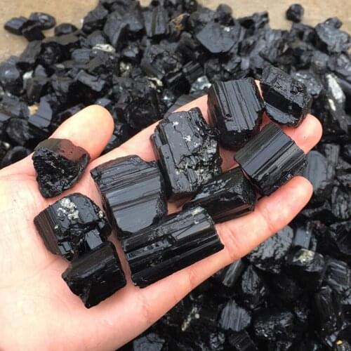 Natural Black Gemstone Collects 100g / Parcel Rough Rock Decoration Turmaline Sample House Hours Stone Cure Hard A2B5