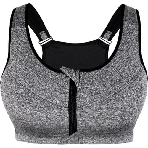 Sexy Hot Women Zipper Push Up Sports Bras Vest Underwear Shockproof Breathable Gym Fitness Athletic Running Yoga Sport Tops