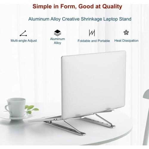 Shrinkage Aluminium Alloy Laptop Stand Heat Dissipation Multi-angle Adjustable Notebook Stand For Notebooks MacBook IPad Pro