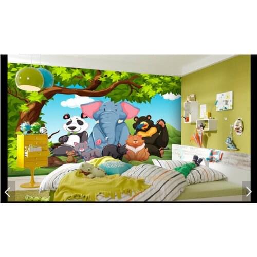Custom photo wallpaper 3d wall murals wallpaper Cartoon elephant panda children room background wall papers for living room
